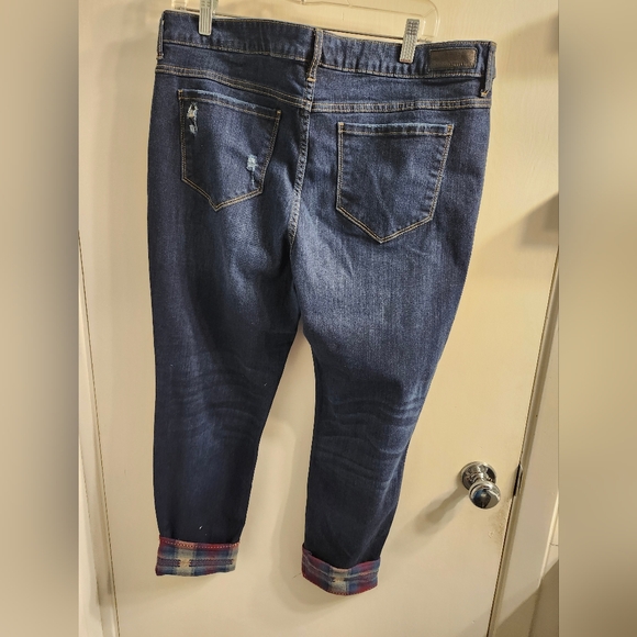 Plaid cuffed jeans - Picture 3 of 4